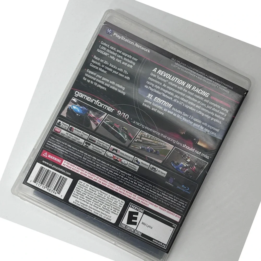 Sony Gran Turismo 5 XL Edition PS3 PlayStation 3 Racing Game 3D Compatible 2012